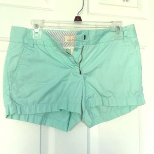 J Crew mint green chino shorts